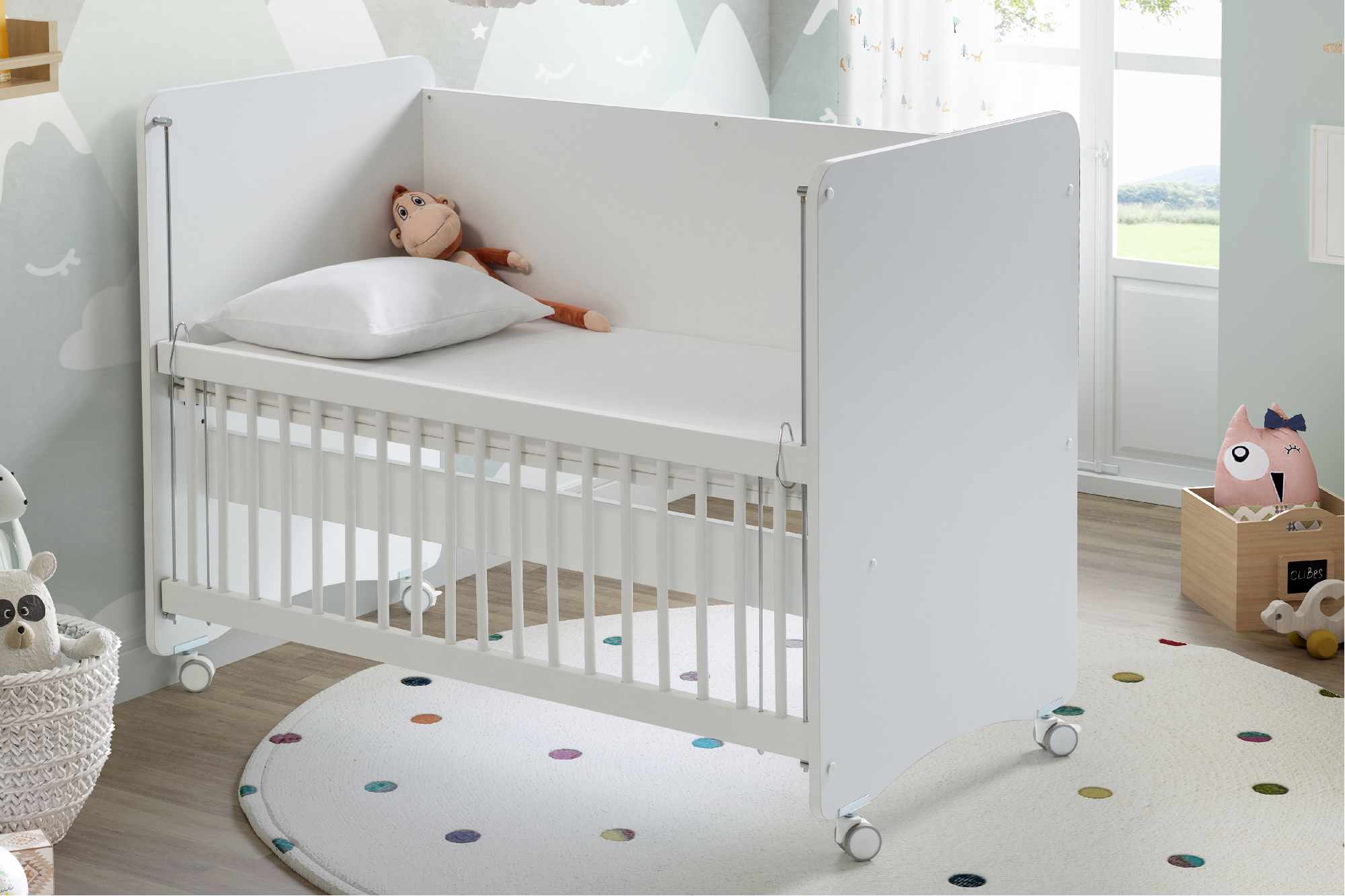 BW1060 - PRATİK TEKERLEKLİ ANNE YANI BEŞİK 60 X 120 BEYAZ